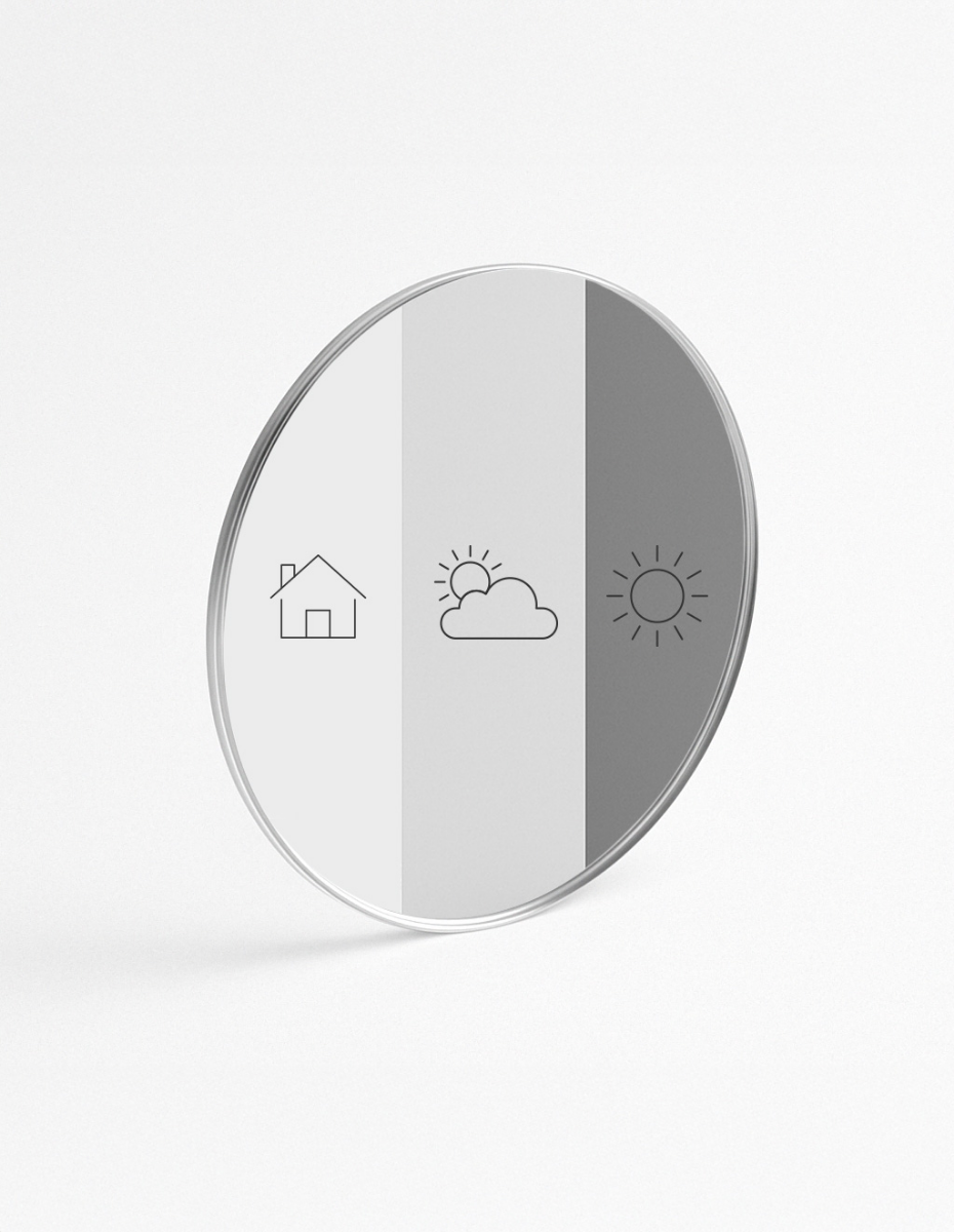 Brillenglas mit angedeuteter Tönung.